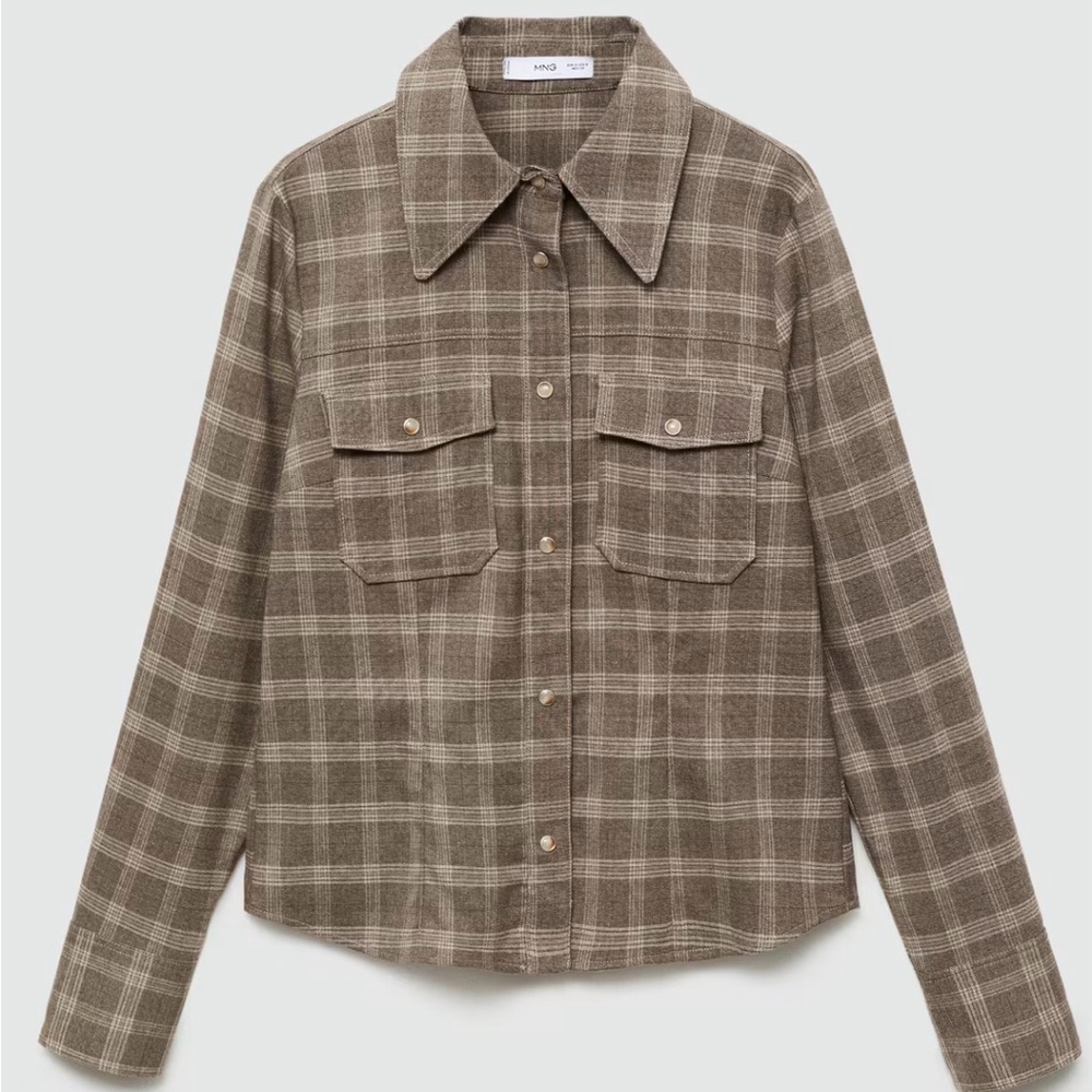 Brand: Mango
Style: Plaid Button-Down Shirt / Shacket